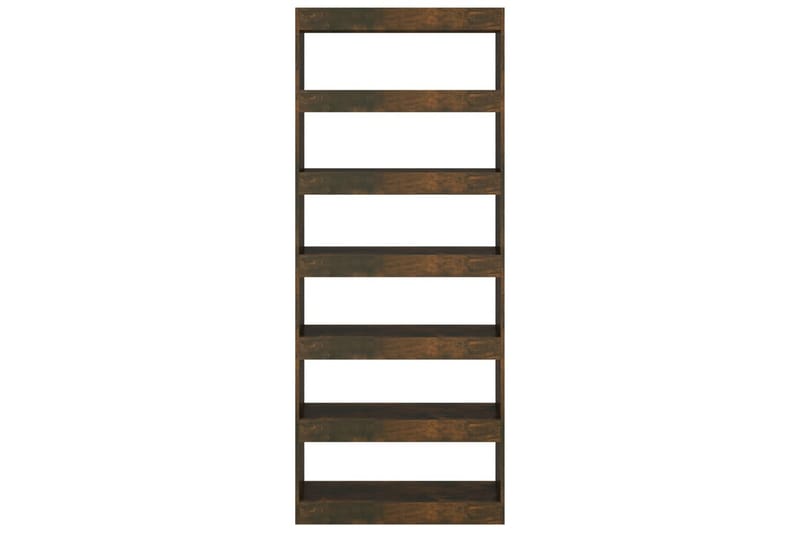 beBasic Bokhylla/rumsavdelare rökfärgad ek 80x30x198 cm konstruerat trä - Brown - Förvaring - Hylla - Bokhylla