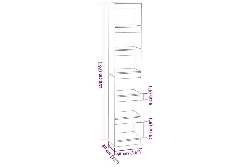 beBasic Bokhylla/rumsavdelare svart 40x30x198 cm - Black - Förvaring - Hylla - Bokhylla