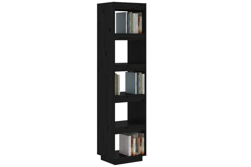 beBasic Bokhylla/rumsavdelare svart 40x35x167 cm massiv furu - Black - Förvaring - Hylla - Bokhylla