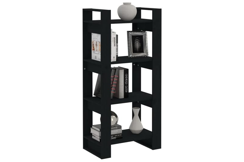 beBasic Bokhylla/Rumsavdelare svart 60x35x125 cm massiv furu - Black - Förvaring - Hylla - Bokhylla