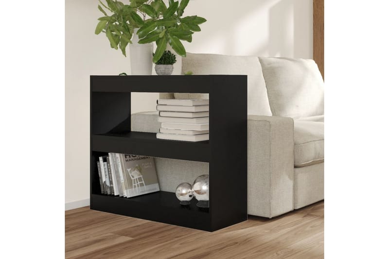 beBasic Bokhylla/Rumsavdelare svart 80x30x72 cm - Black - Bokhylla