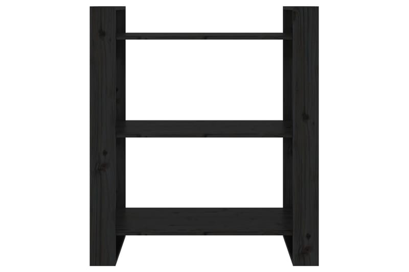 beBasic Bokhylla/rumsavdelare svart 80x35x91 cm massiv furu - Black - Förvaring - Hylla - Bokhylla