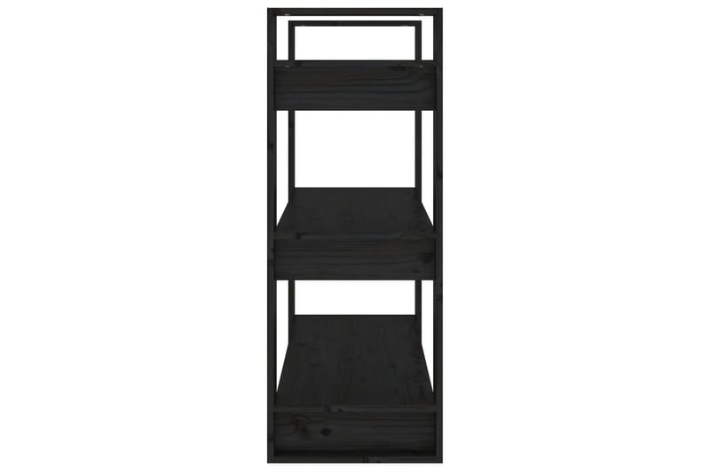 beBasic Bokhylla/rumsavdelare svart 80x35x91 cm massiv furu - Black - Förvaring - Hylla - Bokhylla