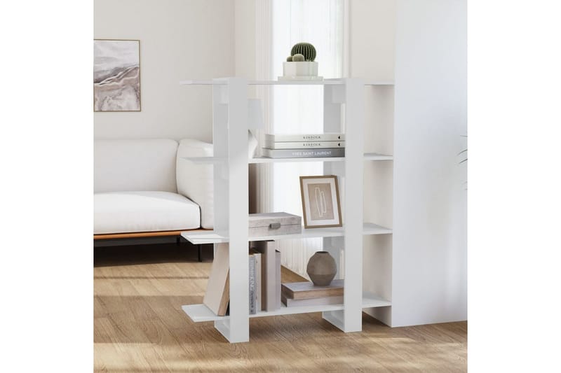 beBasic Bokhylla/rumsavdelare vit 100x30x123,5 cm - White - Förvaring - Hylla - Bokhylla