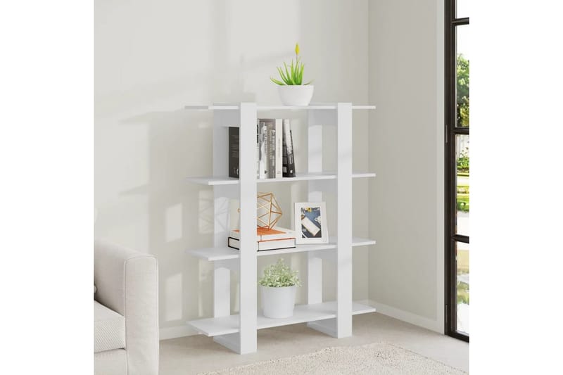 beBasic Bokhylla/rumsavdelare vit 100x30x123,5 cm - White - Förvaring - Hylla - Bokhylla