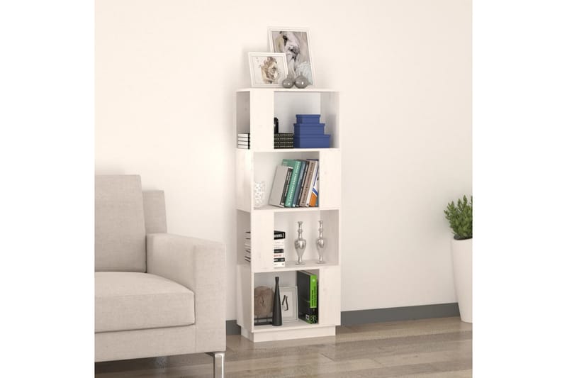 beBasic Bokhylla/rumsavdelare vit 51x25x132 cm massiv furu - White - Förvaring - Hylla - Bokhylla