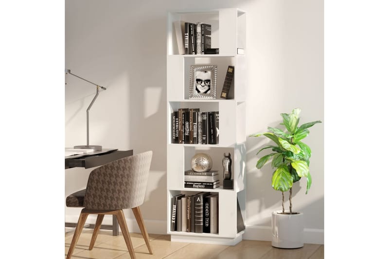 beBasic Bokhylla/rumsavdelare vit 51x25x163,5 cm massiv furu - White - Förvaring - Hylla - Bokhylla