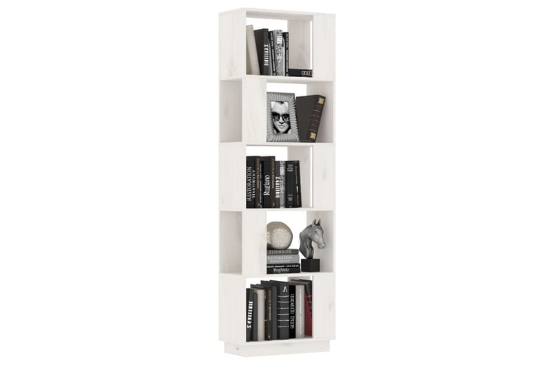 beBasic Bokhylla/rumsavdelare vit 51x25x163,5 cm massiv furu - White - Förvaring - Hylla - Bokhylla