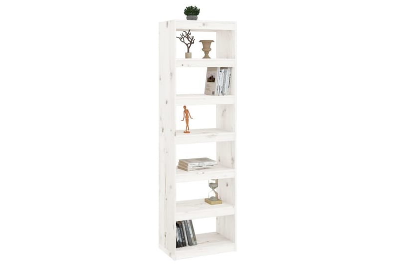 beBasic Bokhylla/rumsavdelare vit 60x30x199,5 cm massiv furu - White - Förvaring - Hylla - Bokhylla