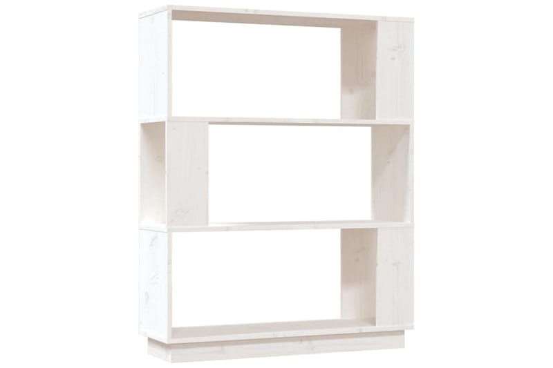 beBasic Bokhylla/rumsavdelare vit 80x25x101 cm massiv furu - White - Bokhylla