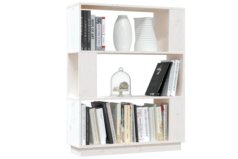 beBasic Bokhylla/rumsavdelare vit 80x25x101 cm massiv furu - White - Förvaring - Hylla - Bokhylla