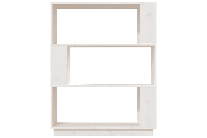 beBasic Bokhylla/rumsavdelare vit 80x25x101 cm massiv furu - White - Bokhylla