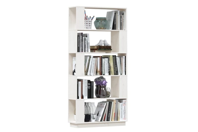 beBasic Bokhylla/rumsavdelare vit 80x25x163,5 cm massiv furu - White - Förvaring - Hylla - Bokhylla
