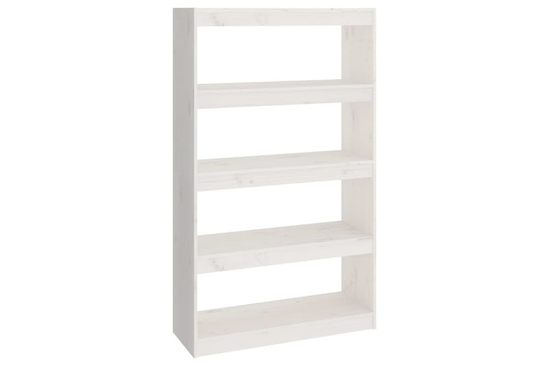 beBasic Bokhylla/rumsavdelare vit 80x30x135,5 cm massiv furu - White - Bokhylla