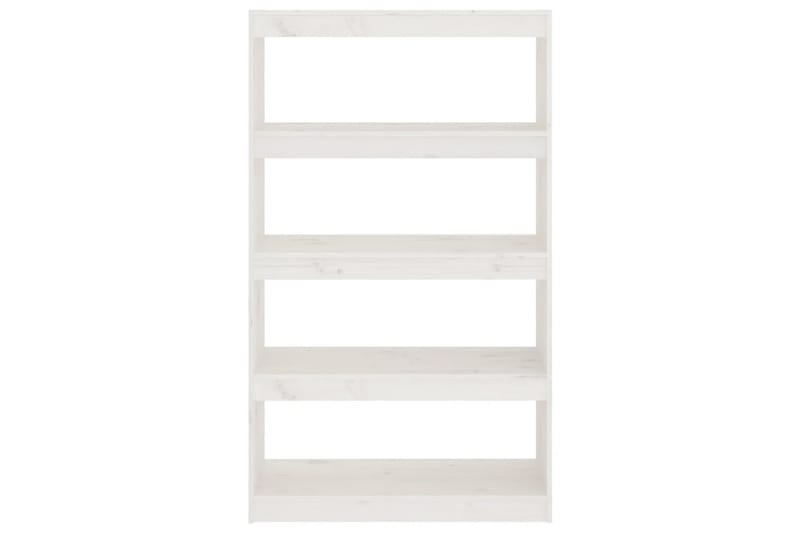 beBasic Bokhylla/rumsavdelare vit 80x30x135,5 cm massiv furu - White - Bokhylla