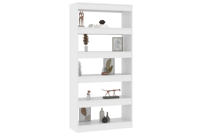 beBasic Bokhylla/rumsavdelare vit 80x30x166 cm konstruerat trä - White - Förvaring - Hylla - Bokhylla