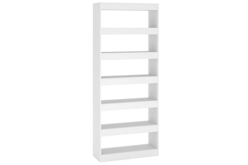 beBasic Bokhylla/rumsavdelare vit 80x30x198 cm konstruerat trä - White - Förvaring - Hylla - Bokhylla
