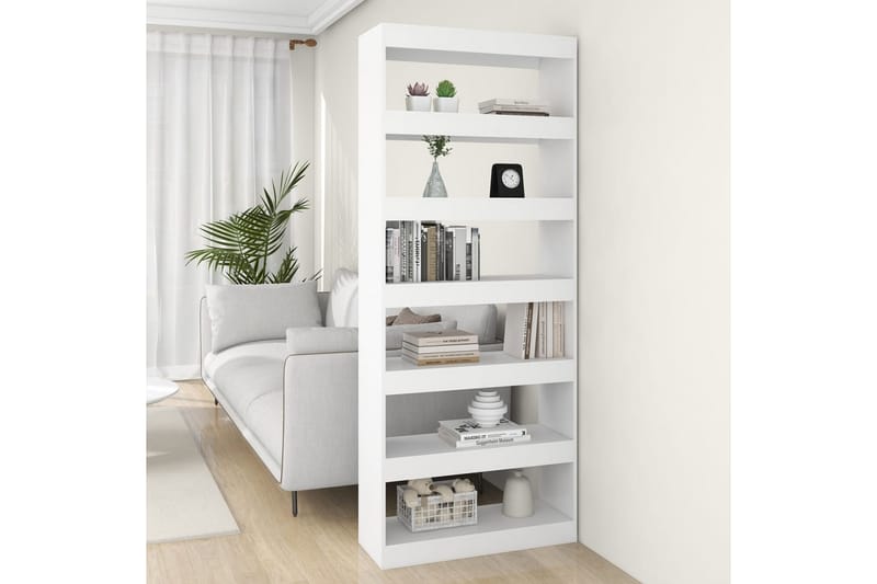 beBasic Bokhylla/rumsavdelare vit 80x30x198 cm konstruerat trä - White - Förvaring - Hylla - Bokhylla