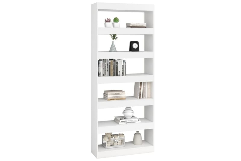 beBasic Bokhylla/rumsavdelare vit 80x30x198 cm konstruerat trä - White - Förvaring - Hylla - Bokhylla