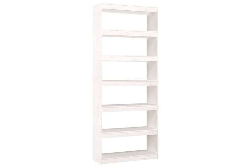 beBasic Bokhylla/rumsavdelare vit 80x30x199,5 cm massiv furu - White - Förvaring - Hylla - Bokhylla