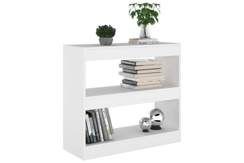 beBasic Bokhylla/rumsavdelare vit 80x30x72 cm - White - Bokhylla