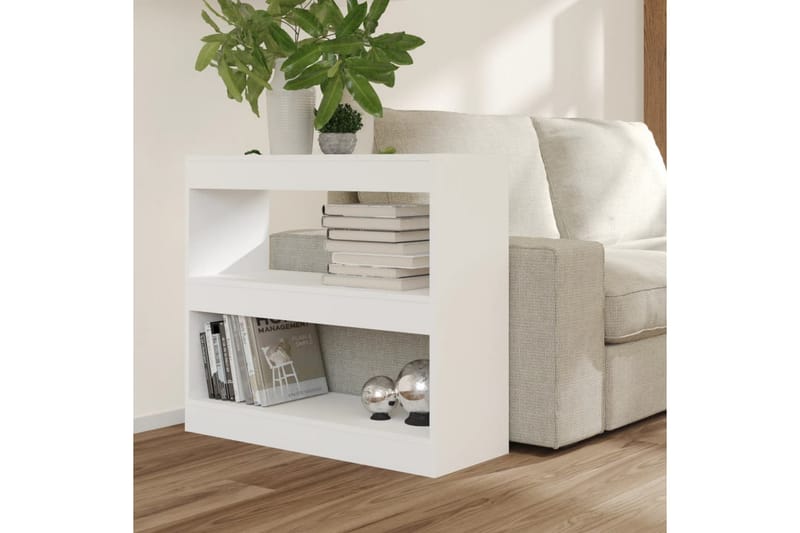 beBasic Bokhylla/rumsavdelare vit 80x30x72 cm - White - Bokhylla