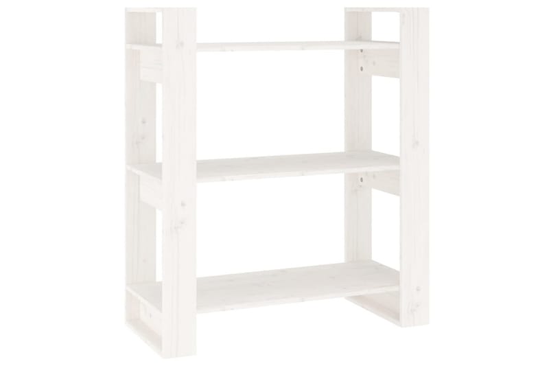beBasic Bokhylla/rumsavdelare vit 80x35x91 cm massiv furu - White - Förvaring - Hylla - Bokhylla