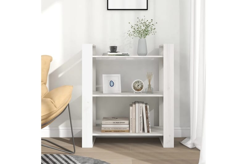 beBasic Bokhylla/rumsavdelare vit 80x35x91 cm massiv furu - White - Förvaring - Hylla - Bokhylla