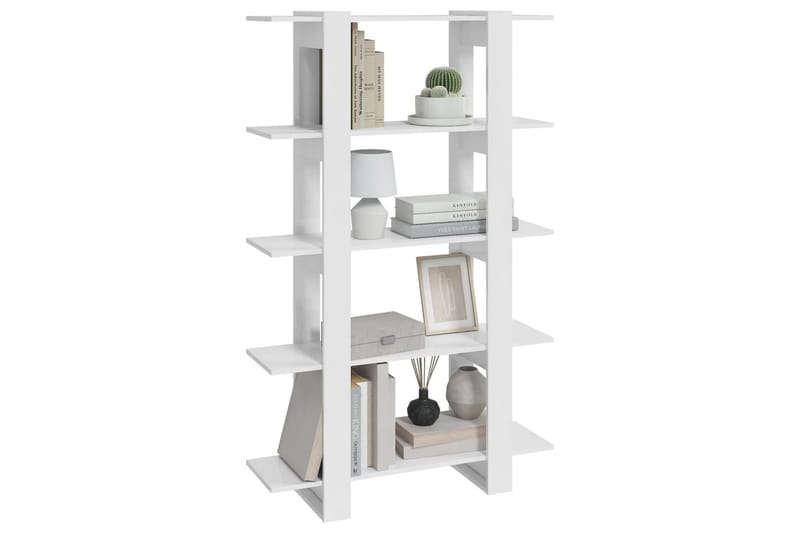 beBasic Bokhylla/rumsavdelare vit högglans 100x30x160 cm - White - Förvaring - Hylla - Bokhylla