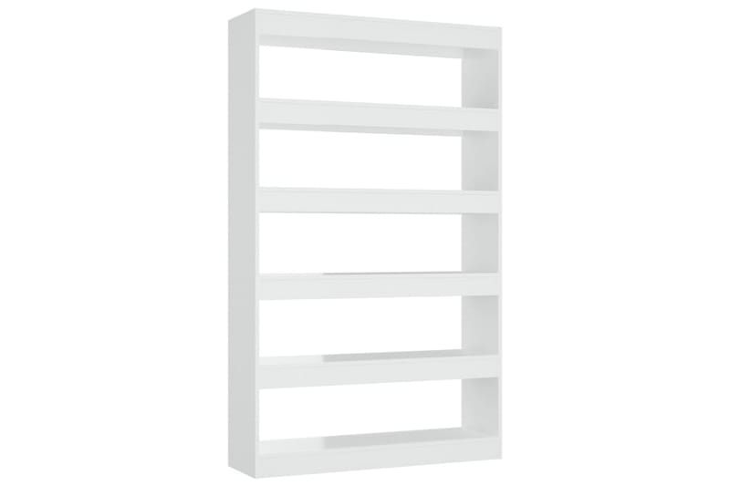 beBasic Bokhylla/Rumsavdelare vit högglans 100x30x166 cm - White - Bokhylla