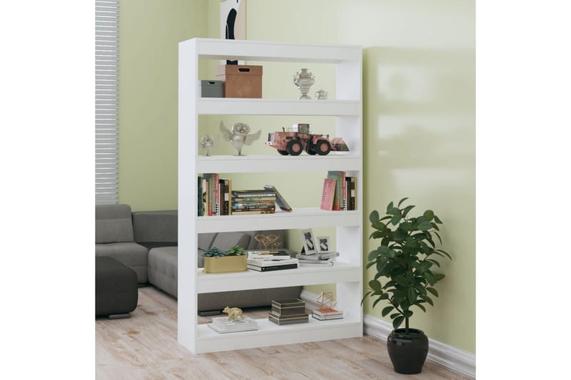 beBasic Bokhylla/Rumsavdelare vit högglans 100x30x166 cm - White - Förvaring - Hylla - Bokhylla