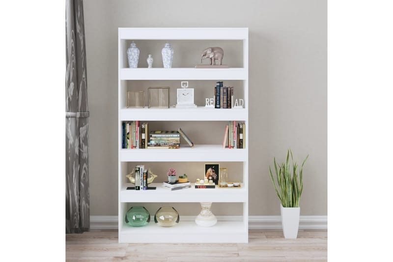 beBasic Bokhylla/Rumsavdelare vit högglans 100x30x166 cm - White - Förvaring - Hylla - Bokhylla
