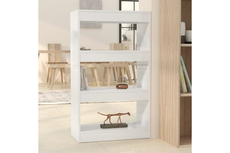 beBasic Bokhylla/Rumsavdelare vit högglans 60x30x103 cm konstruerat trä - White - Förvaring - Hylla - Bokhylla