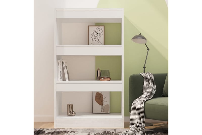 beBasic Bokhylla/Rumsavdelare vit högglans 60x30x103 cm konstruerat trä - White - Förvaring - Hylla - Bokhylla
