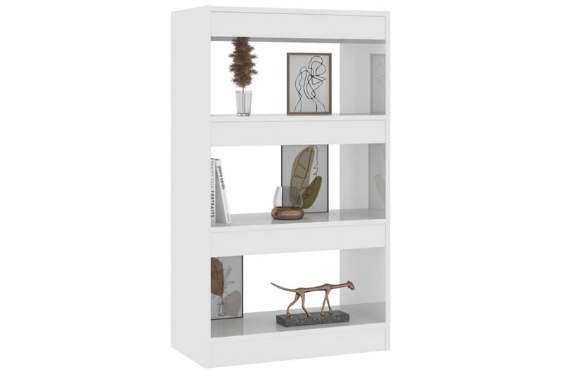 beBasic Bokhylla/Rumsavdelare vit högglans 60x30x103 cm konstruerat trä - White - Förvaring - Hylla - Bokhylla