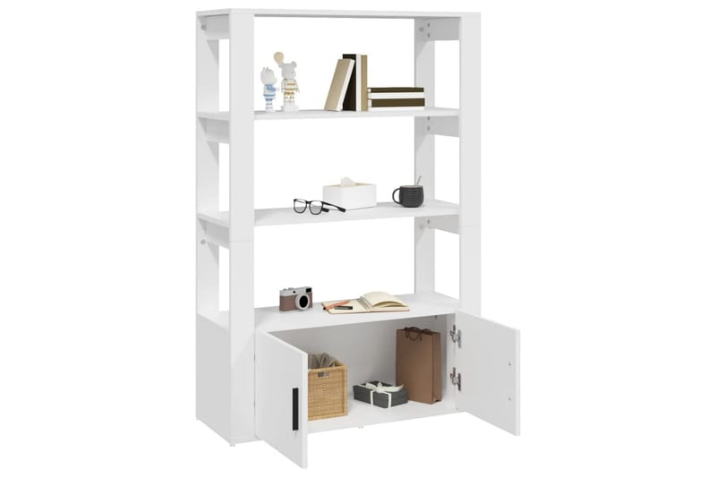 beBasic Förvaringshylla vit 80x30x119,5 cm konstruerat trä - White - Förvaring - Hylla - Bokhylla