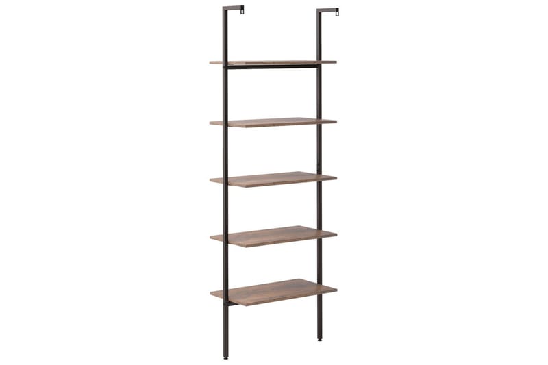 beBasic Hylla 3-nivåer mörkbrun och svart 64x35x185 cm - Brown - Förvaring - Hylla - Bokhylla
