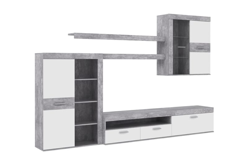 Berrey TV-Möbelset 300 cm, Vit