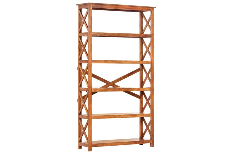 Bokhylla 100x30x180 cm massivt akaciaträ sheshamfinish - Brun - Förvaring - Hylla - Bokhylla
