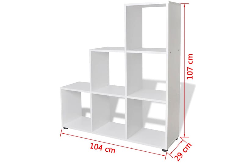 Bokhylla 107 cm vit - Vit - Bokhylla