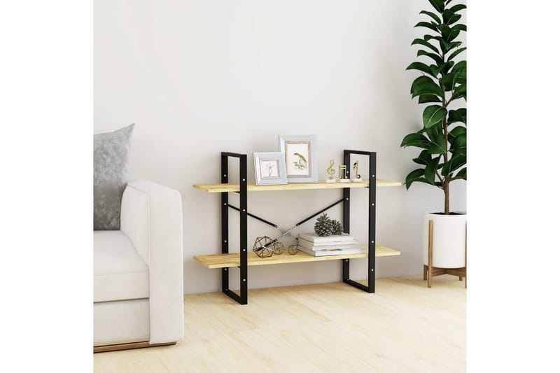 Bokhylla 2 hyllplan 100x30x70 cm massiv furu - Brun - Förvaring - Hylla - Bokhylla