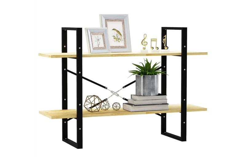 Bokhylla 2 hyllplan 100x30x70 cm massiv furu - Brun - Förvaring - Hylla - Bokhylla