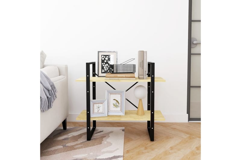 Bokhylla 2 hyllplan 80x30x70 cm massiv furu - Trä - Förvaring - Hylla - Bokhylla
