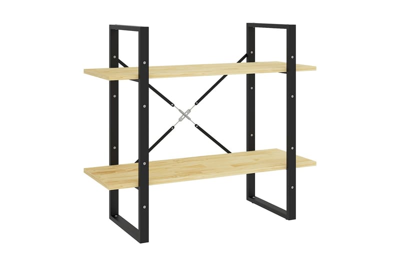 Bokhylla 2 hyllplan 80x30x70 cm massiv furu - Trä - Förvaring - Hylla - Bokhylla