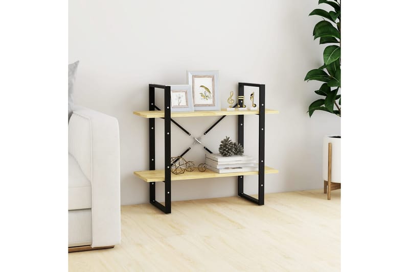 Bokhylla 2 hyllplan 80x30x70 cm massiv furu - Trä - Förvaring - Hylla - Bokhylla