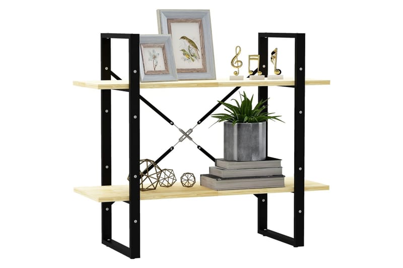 Bokhylla 2 hyllplan 80x30x70 cm massiv furu - Trä - Förvaring - Hylla - Bokhylla