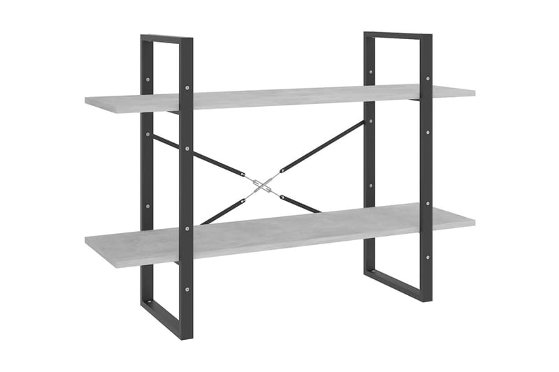 Bokhylla 2 hyllplan betonggrå 100x30x70 cm spånskiva - Betonggrå - Bokhylla