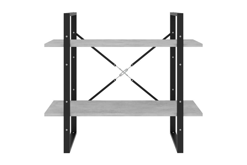 Bokhylla 2 hyllplan betonggrå 80x30x70 cm spånskiva - Betonggrå - Förvaring - Hylla - Bokhylla