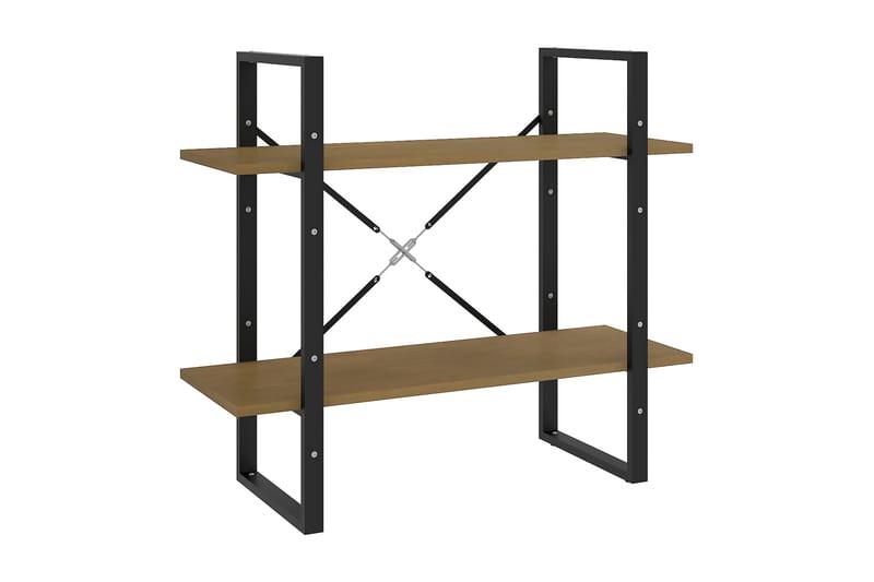 Bokhylla 2 hyllplan brun 80x30x70 cm massiv furu - Brun - Förvaring - Hylla - Bokhylla
