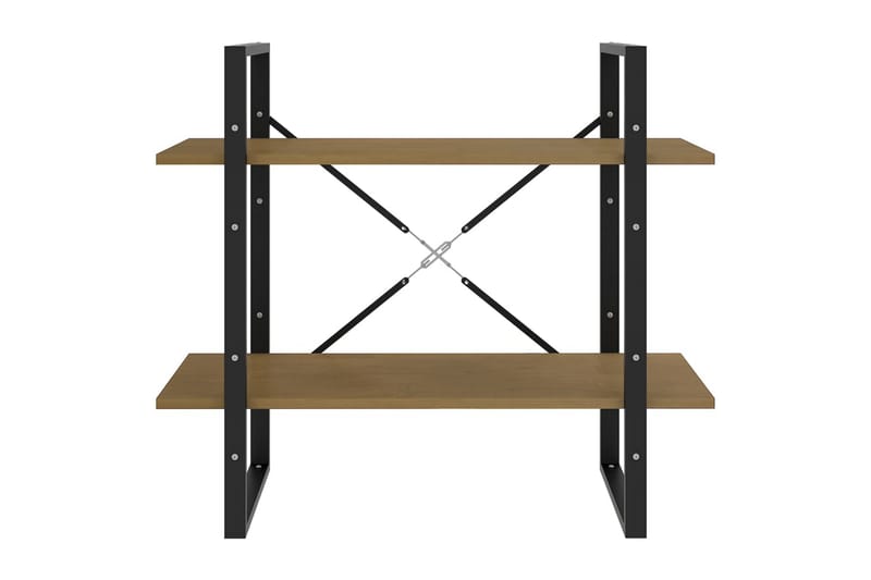 Bokhylla 2 hyllplan brun 80x30x70 cm massiv furu - Brun - Förvaring - Hylla - Bokhylla